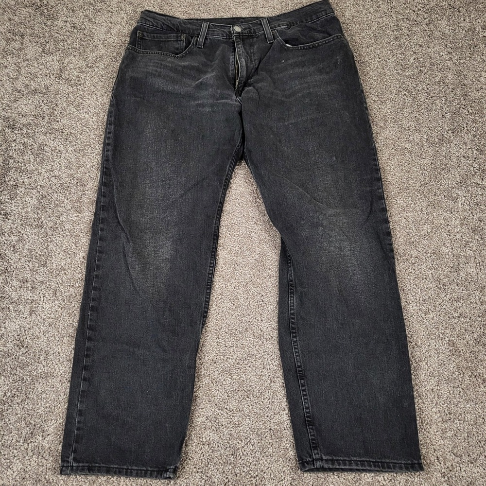 Levi's 502 Regular Taper Jeans Mens 34x32 Fits 34x30 Black Tapered Denim